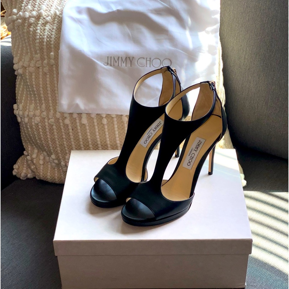 Jimmy Choo Lana Black Heels 38 1/2